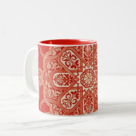 Caneca De Café Em Dois Tons Padrão Geométrico Antiguo Lace Mandala