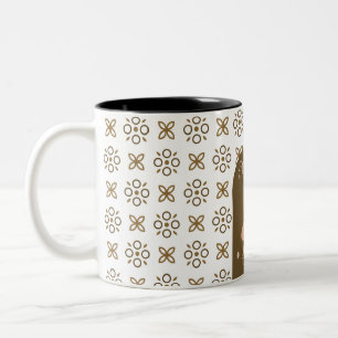 Caneca De Café Em Dois Tons padrão geométrico colorido estilo trendy boho