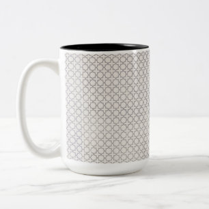 Caneca De Café Em Dois Tons Padrão geométrico do bege