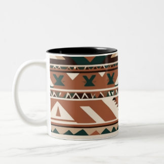 Caneca De Café Em Dois Tons Padrão Geométrico Tribal