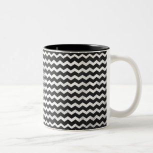 Caneca De Café Em Dois Tons Padrão Kohl Black Chevron
