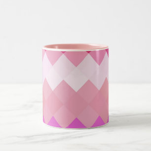 Caneca De Café Em Dois Tons Padrão legal Diamond Chevron