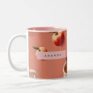 Caneca De Café Em Dois Tons Padrão Personalizado De Cavalo Da Apple Cozy