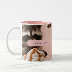 Caneca De Café Em Dois Tons Padrão Personalizado de outono do outono