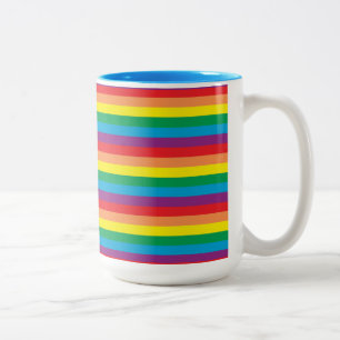 Caneca De Café Em Dois Tons Padrão Simplesmente Arco-Íris