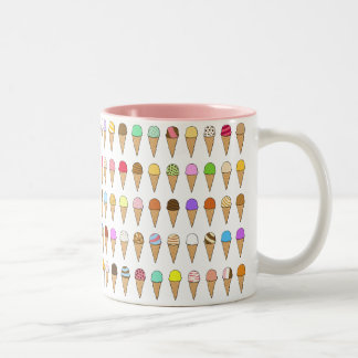 Caneca De Café Em Dois Tons Padrão "Sorvetes de Muitos Sabores"
