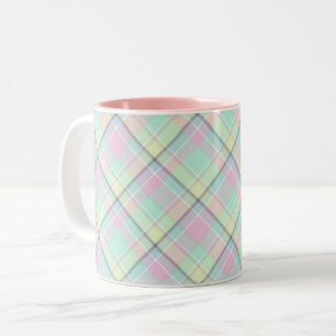 Caneca De Café Em Dois Tons Padrão verificado de cores de caramelo.