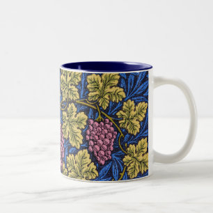 Caneca De Café Em Dois Tons Padrão William Morris Grapevine (Vinhas De Vinho)