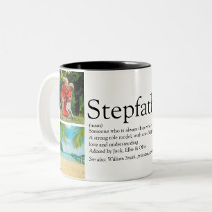 Caneca De Café Em Dois Tons Padrastro, Definição de Padrastro 4 Colagem de Fot