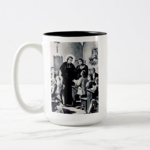 Caneca De Café Em Dois Tons padre francês santo Louis de Montfort
