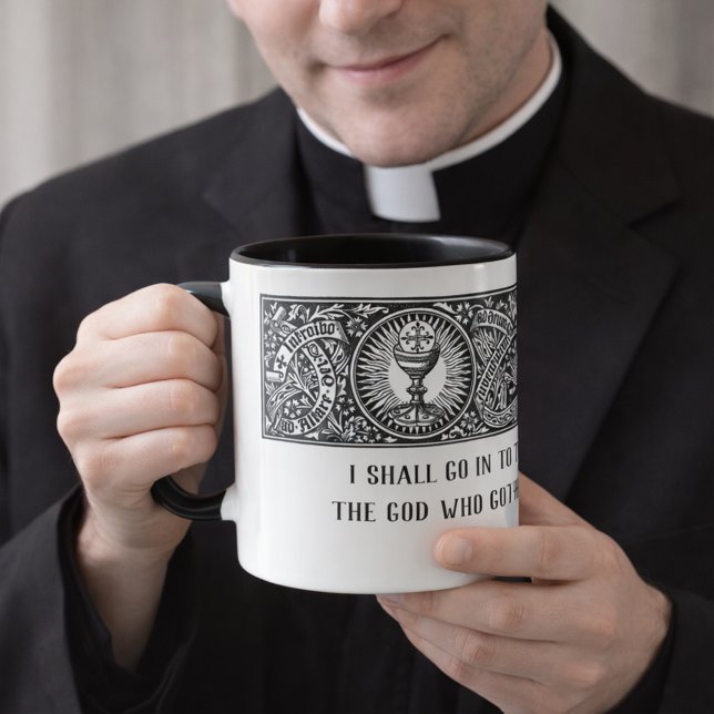 Caneca De Café Em Dois Tons Padre Latim de Oração Religiosa (Criador carregado)