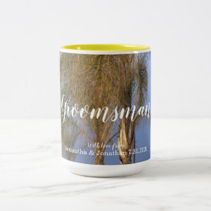 Caneca De Café Em Dois Tons Padrinho de casamento Palm Tres Personalizadas