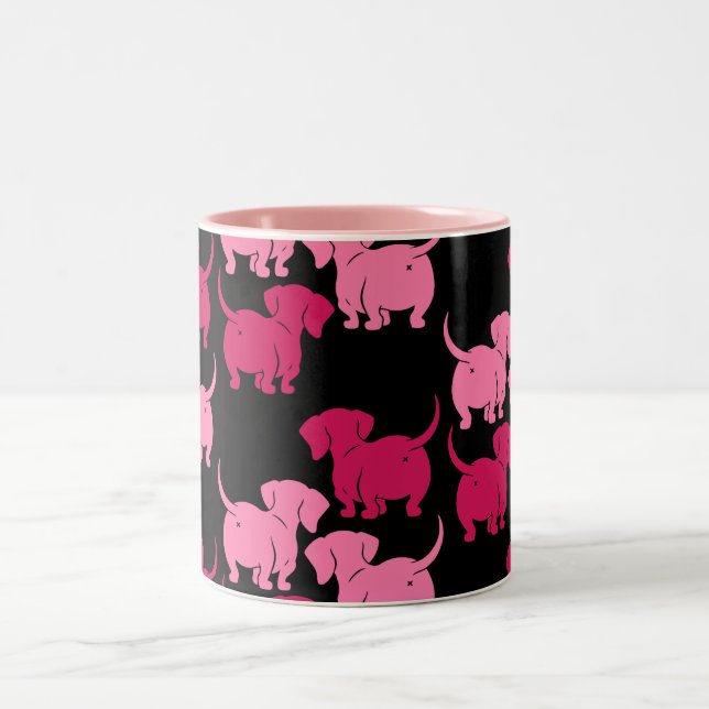 Caneca De Café Em Dois Tons Padrões de Cachorro Alemães (Centro)