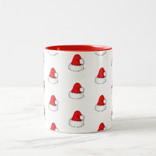 Caneca De Café Em Dois Tons Padrões de Papai noel de Natal Bonito