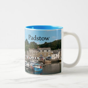 Caneca De Café Em Dois Tons Padstow Cornwall Inglaterra