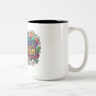 Caneca De Café Em Dois Tons Paella Paladino – Guerreiro Divertido da Comida