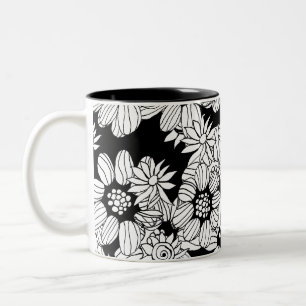 Caneca De Café Em Dois Tons página de cores de calmação de mandala