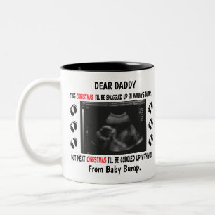 Caneca De Café Em Dois Tons Pai a ser da foto personalizada de Bump Christmas