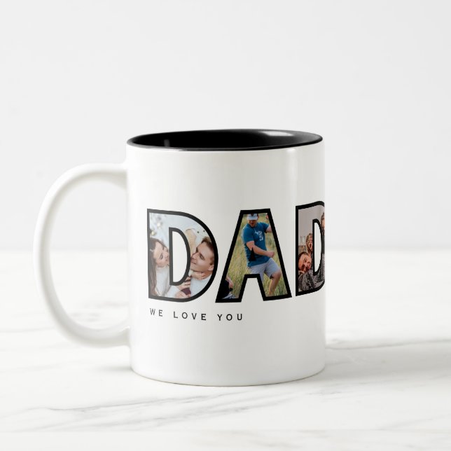Caneca De Café Em Dois Tons PAI Amo-te o presente de fotos (Esquerda)