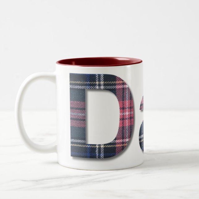 Caneca De Café Em Dois Tons Pai azul e Xadrez vermelha (Esquerda)