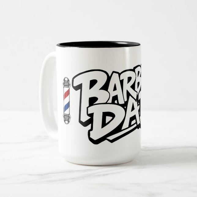 Caneca De Café Em Dois Tons Pai Barber (Frente Esquerda)