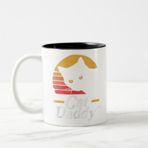 Caneca De Café Em Dois Tons Pai Cat Vintage Oitava Estilo Cat Retro