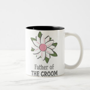 Caneca De Café Em Dois Tons Pai cor-de-rosa da flor do noivo