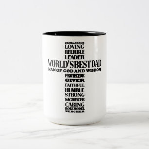 Caneca De Café Em Dois Tons Pai Cristão Inspirador Melhor do Mundo