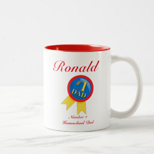 Caneca De Café Em Dois Tons Pai da escola doméstica Red and White Number Um