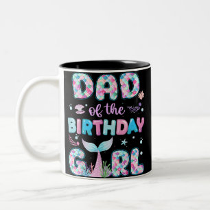 Caneca De Café Em Dois Tons Pai Da Menina Mermaid De Aniversário Família Combi