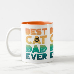 Caneca De Café Em Dois Tons Pai De Gato Do Melhor Dia de os pais Do Sunset Da 
