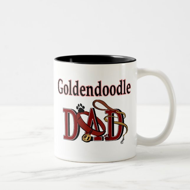 Caneca De Café Em Dois Tons Pai de Goldendoodle (Direita)