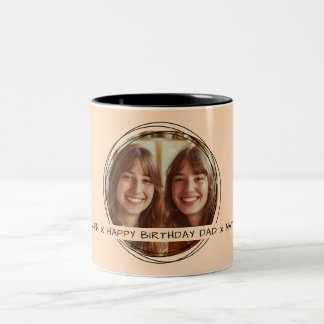 Caneca De Café Em Dois Tons Pai de Manutenção de Mensagem de Foto do modelo Pe