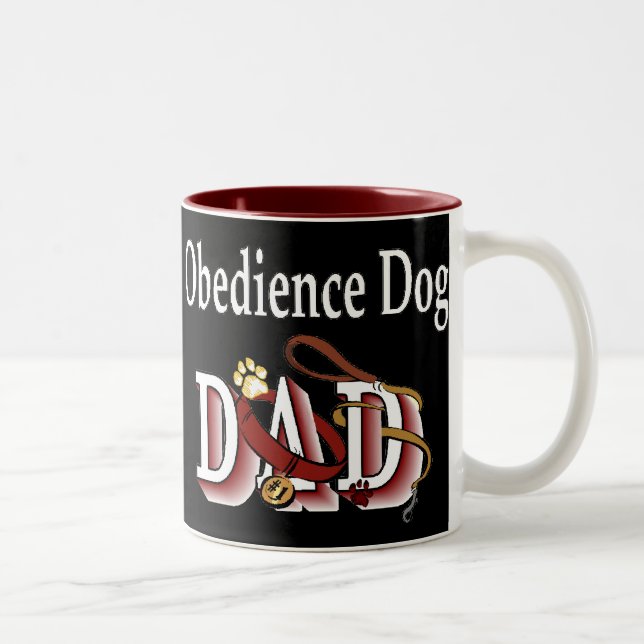 Caneca De Café Em Dois Tons Pai de Obediência de Cães (Direita)