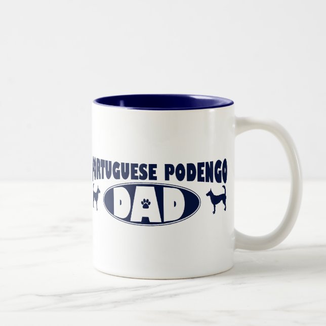 Caneca De Café Em Dois Tons Pai de Podengo do português do fio (Direita)