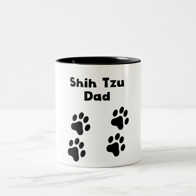 Caneca De Café Em Dois Tons Pai de Shih Tzu (Centro)