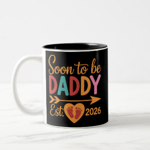 Caneca De Café Em Dois Tons Pai em Breve 2026 Anúncio de Gravidez