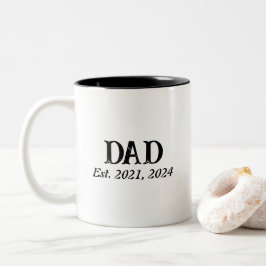 Caneca De Café Em Dois Tons Pai Estabeleceu Minimalista Moderno