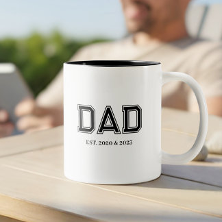 Caneca De Café Em Dois Tons Pai Estabeleceu uma Tipografia Universitária Simpl