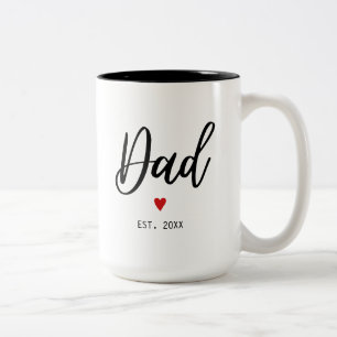 Caneca De Café Em Dois Tons Pai estabelecido moderno minimalista  
