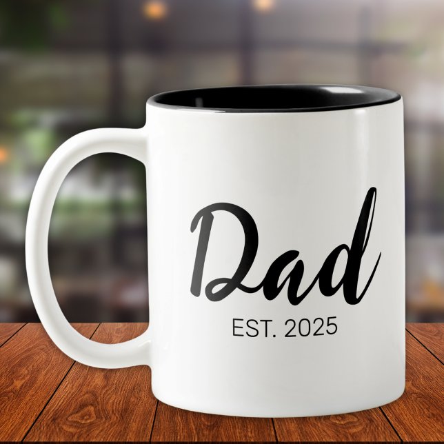 Caneca De Café Em Dois Tons Pai Estabelecido Novo Presente de Pai  (Criador carregado)