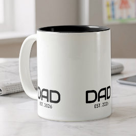 Caneca De Café Em Dois Tons Pai Estabelecido Presente de Novo Pai 