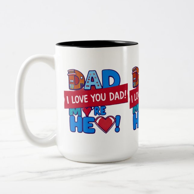 Caneca De Café Em Dois Tons Pai eu te amo (Esquerda)