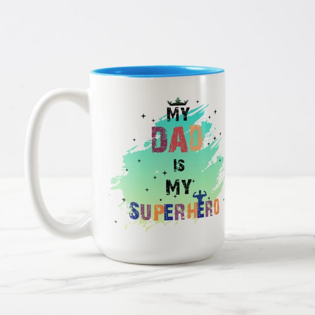 Caneca De Café Em Dois Tons Pai Heroico Vibes (Esquerda)