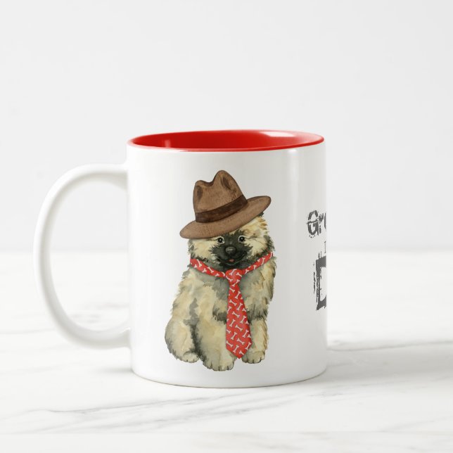 Caneca De Café Em Dois Tons Pai Keeshond (Esquerda)