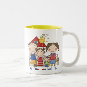 Caneca De Café Em Dois Tons Pai, Mãe, Irmã Mais Velha, Família do Irmão Mais N