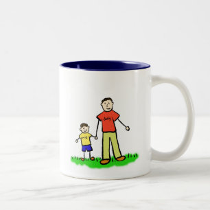 Caneca De Café Em Dois Tons Pai & Me Mug (Brunette sem título)