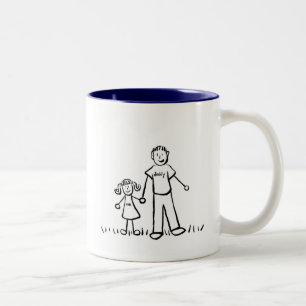 Caneca De Café Em Dois Tons Pai & Me Mug (Desenho sem Título)