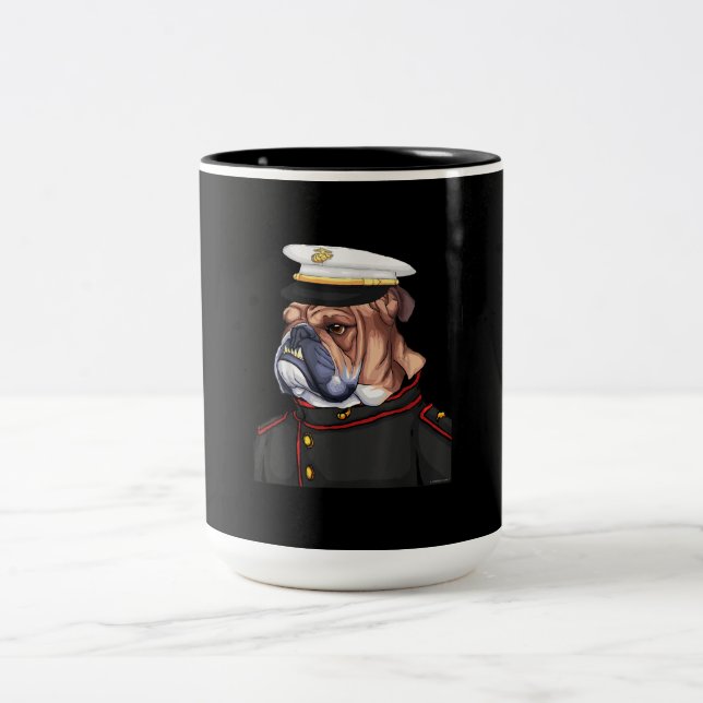 Caneca De Café Em Dois Tons Pai Militar Armado de Cachorro do Exército (Centro)