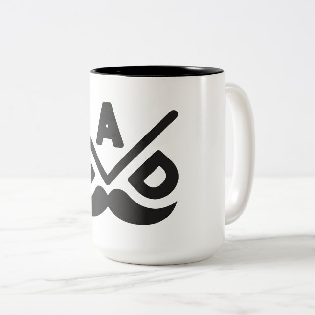 Caneca De Café Em Dois Tons Pai: Minimalismo Ousado (Frente Esquerda)